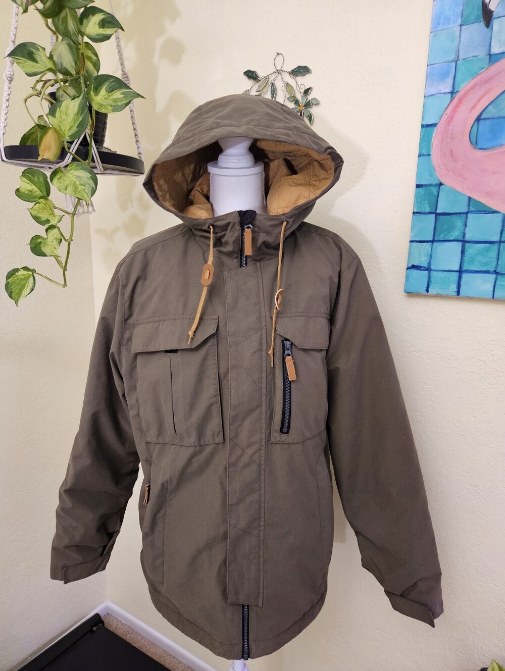 Body Glove Men's Protect the Core Hooded Utility/ski Jacket in Olive Sz S